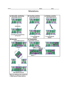 DNA mutations chart