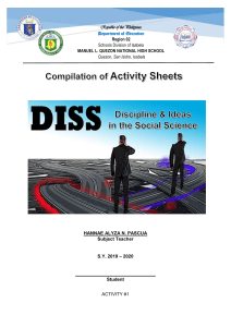 ACTIVITY Sheets in DISS