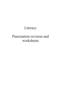 Literacy punctuation pack