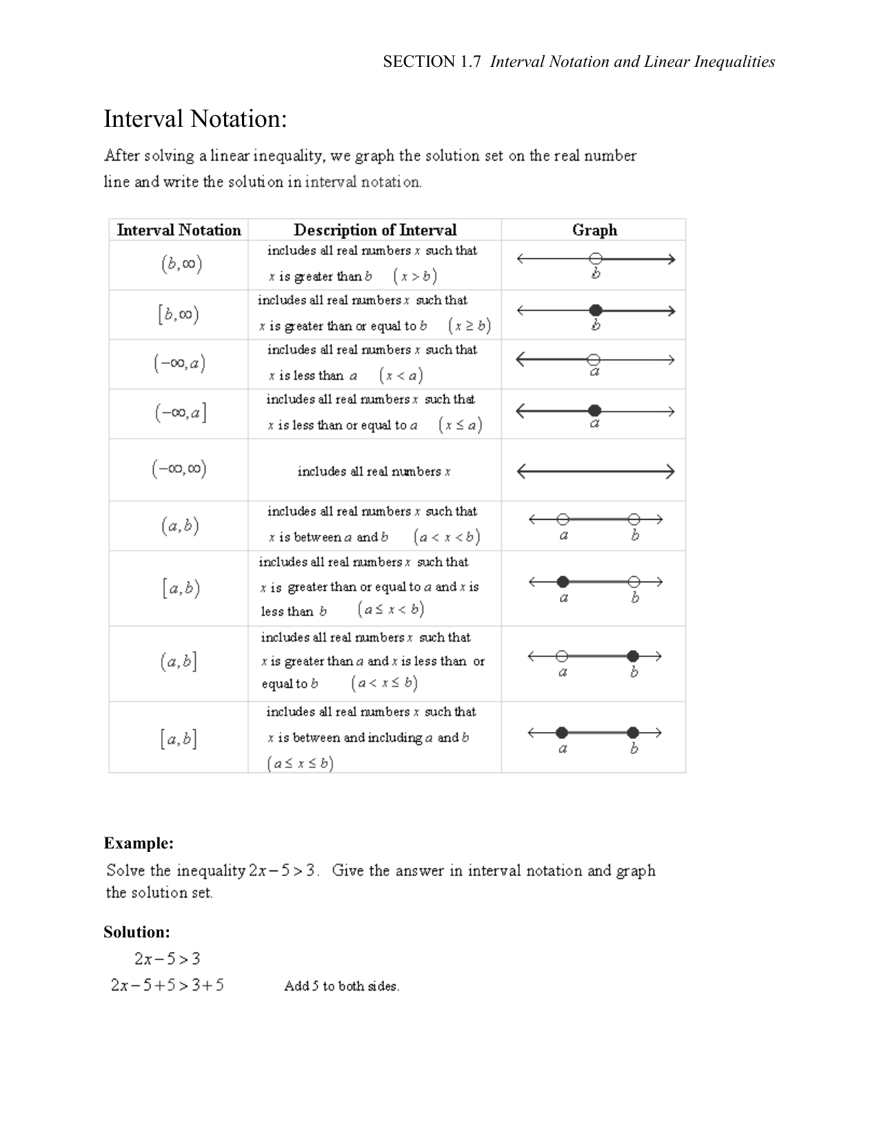 Interval Notation For Interval Notation Worksheet With Answers