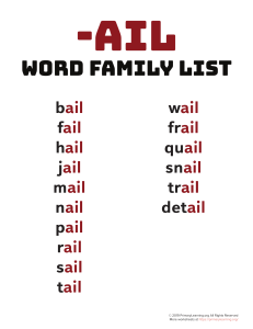 AIL Word Famy List