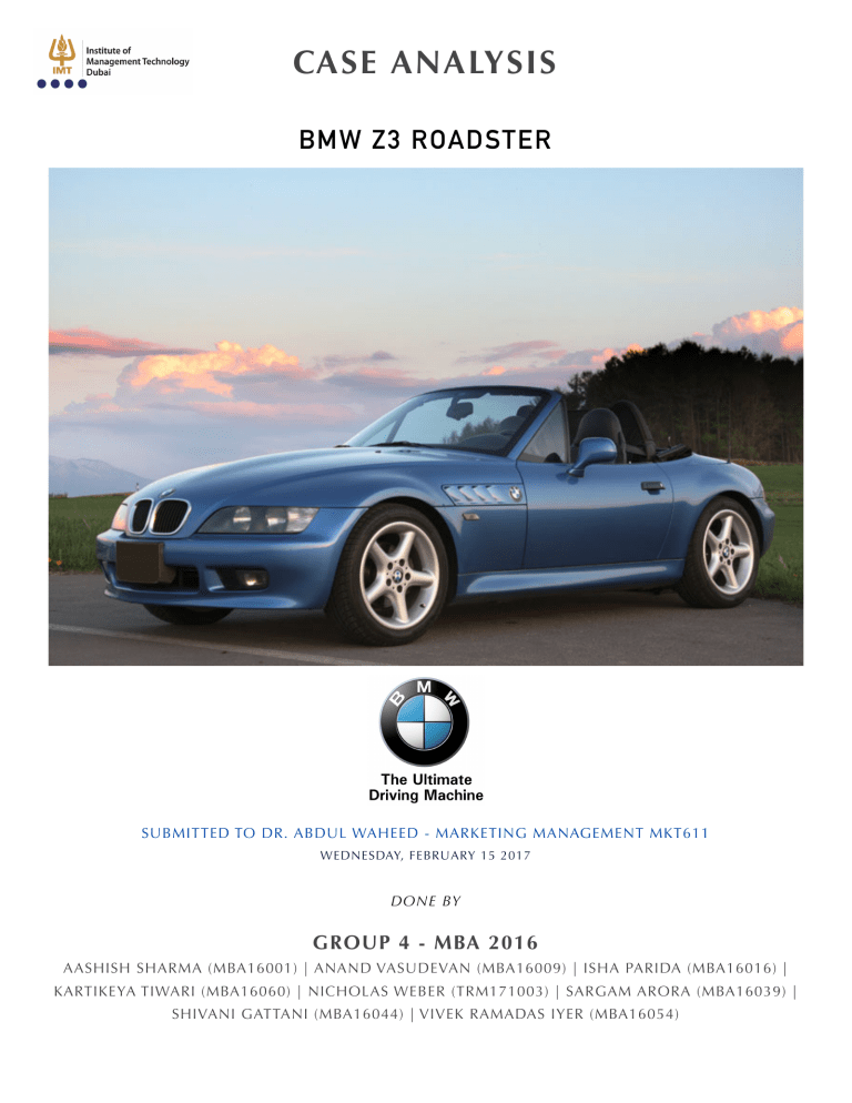 launching the bmw z3 roadster case solution