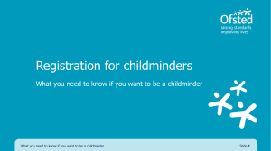 Registration for childminders pre-registration presentation for LAs
