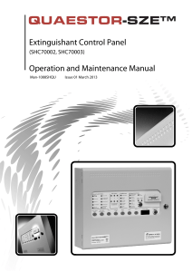 Extinguishant Control Panel (SHC70002, SHC70003) Operation and Maintenance Manual