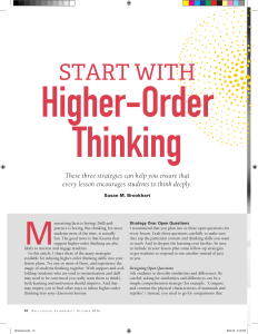 Start with Higher-Order Thinking