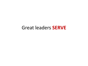 Great leaders SERVE 