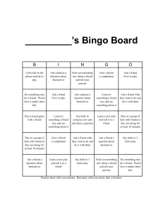 Social Bingo - Elementary
