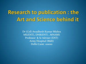 Research to publication ~ the art and science behind it