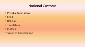 National Customs discussion 05-09