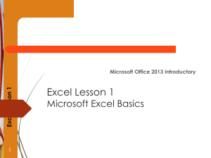 Excel 2013 Basics: Lesson 1 Presentation