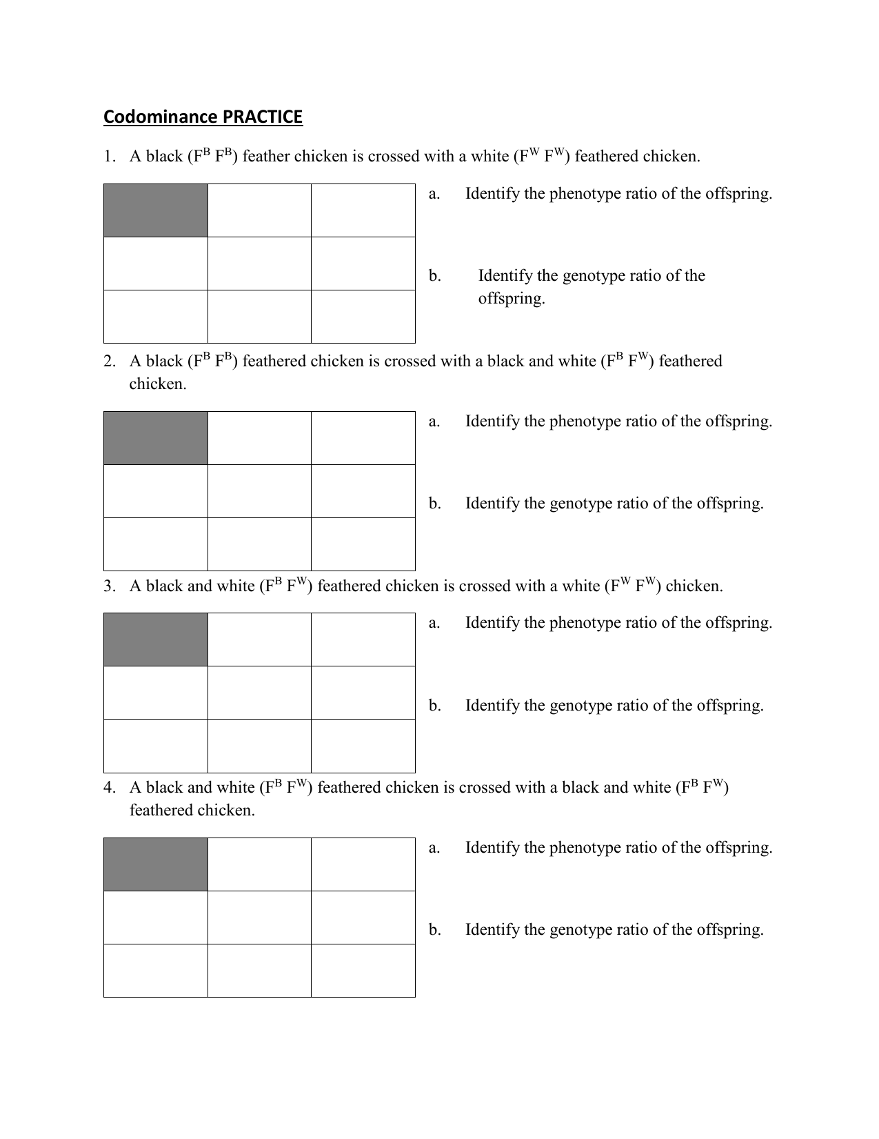 Codominance And Multiple Alleles Worksheet Answers