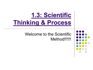 Scientific Thinking and Process