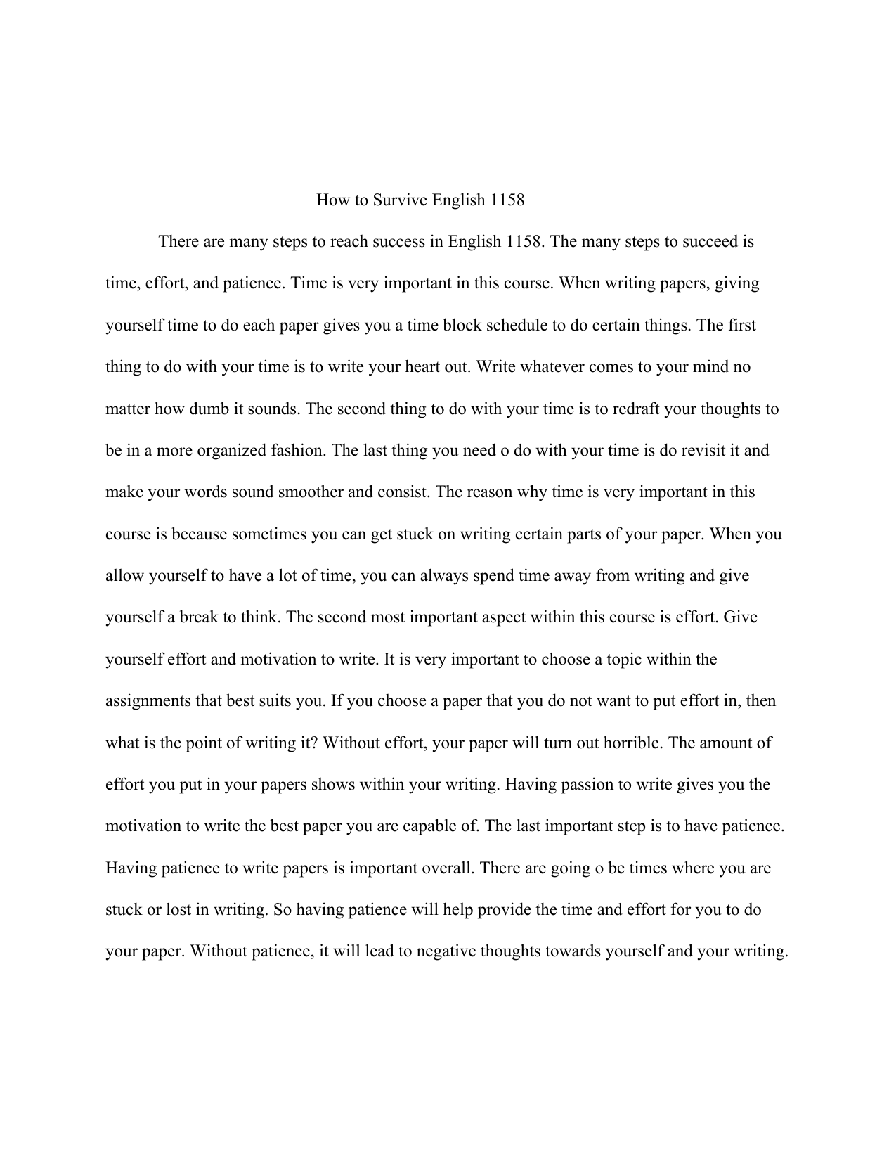 Final Reflective Essay