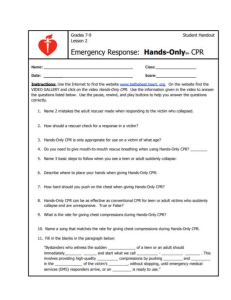CPR Worksheet- Hands Only
