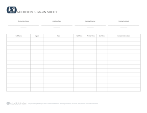 Audition Sign-In Sheet 