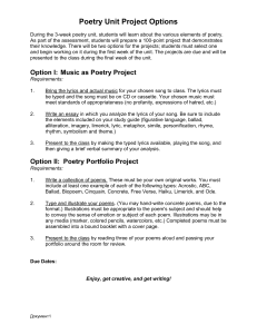 Poetry Unit Project Options