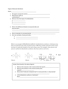 Organic Molecules Worksheet