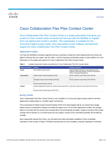Cisco Collaboration Flex Plan Contact Center
