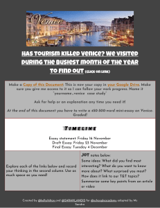 IGCSE Travel and Tourism Venice case study 