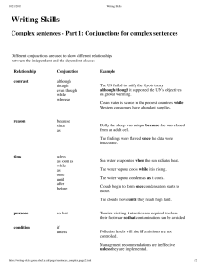 Complex Sentence Examples