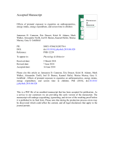 cameron 2018 - Effects of prenatal exposure to cigarettes on anthropometrics