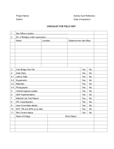 Field checklist