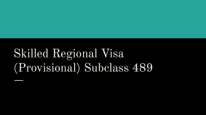 skill regional provisional visa subclass 489