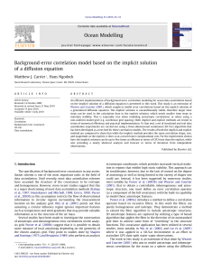 Implicit Diffusion for Ocean Data Assimilation