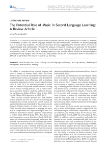 Music & Second Language Learning: A Review