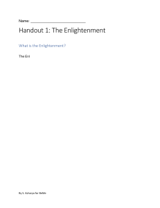 Enlightenment Hand Out