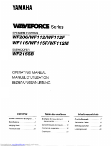 Yamaha Waveforce WF115 Operating Manual