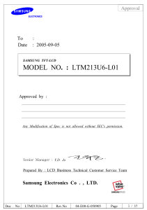 Samsung LTM213U6-L01 TFT-LCD Module Specification