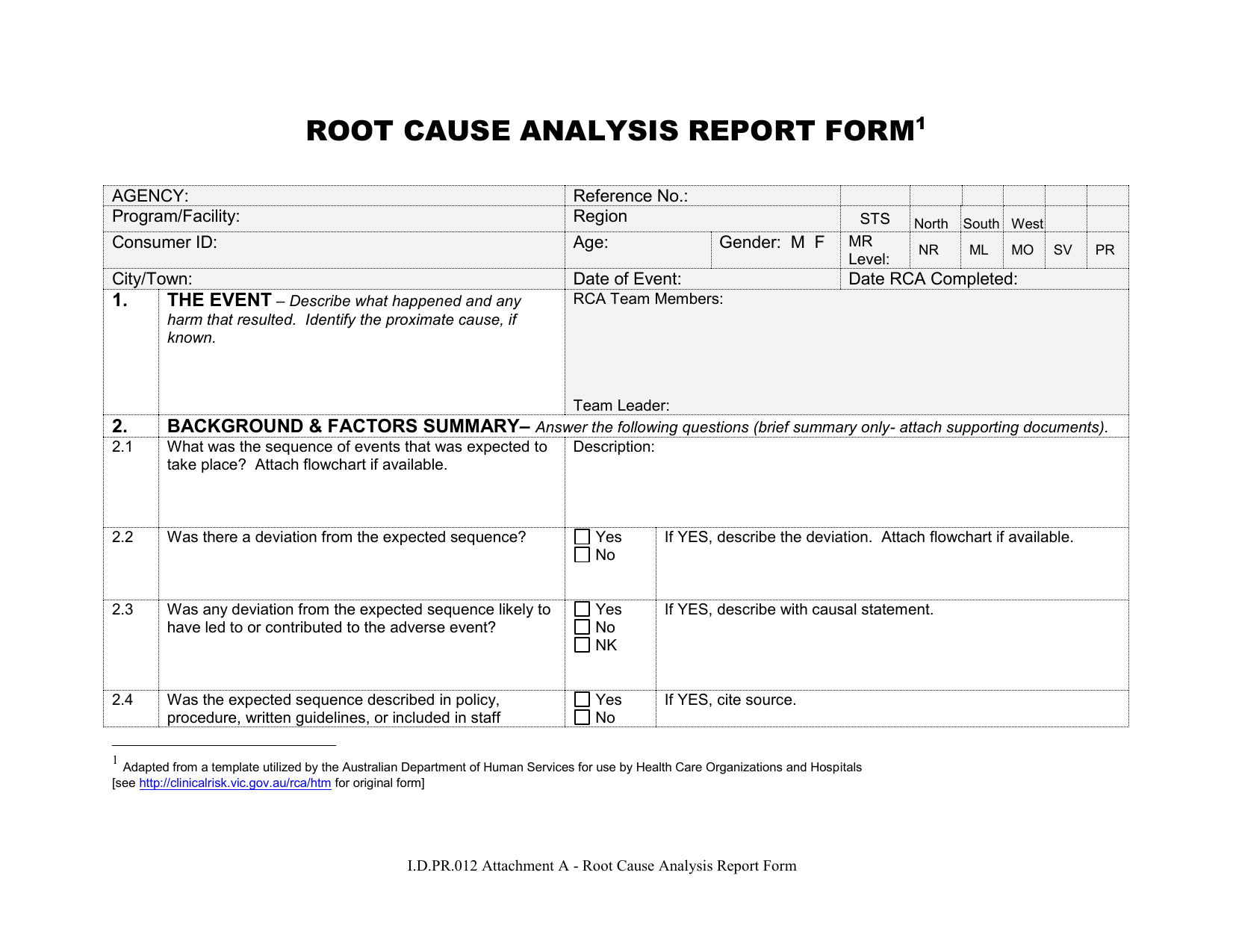 Simple Root Cause Analysis Template Within Deviation Report Template