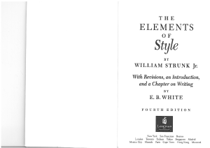 Elements of Style - StrunkWhite