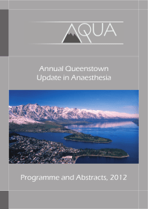 Annual Queenstown Update in Anaesthesia, 2012