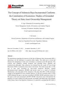 The Concept of Indonesia Raya Incorporated Conforms the Constitution of Economics - Studies of Grounded Theory on State Asset Ownership Management