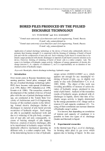 BORED PILES PRODUCED BY THE PULSED DISCHARGE TECHNOLOGY