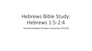 09-15-19 Hebrews Bible Study (chapters 1-2)