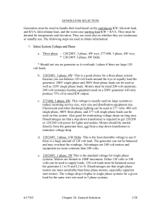 Generator Selection Guide: Voltage, Load, and Conductor Sizing