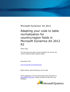 Adapting your code to table normalization for country region fields AX2012R2