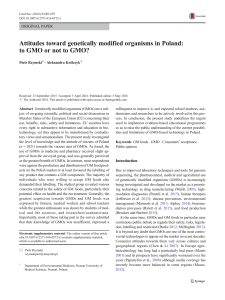 Attitudes toward genetically modified organisms in Poland: to GMO or not to GMO?