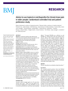Underwood M et al BMJ 2008 topical vs oral ibuprofen in chronic pain relief