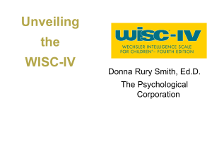 WISC-IV Introduction Handout