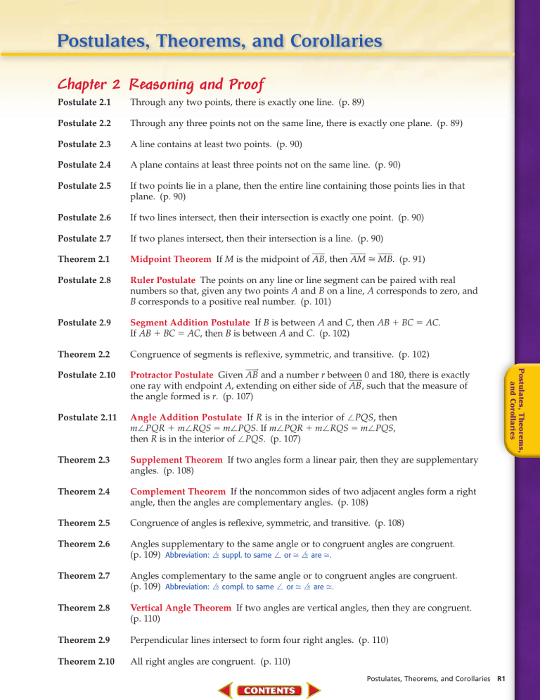 Postulates And Theorems