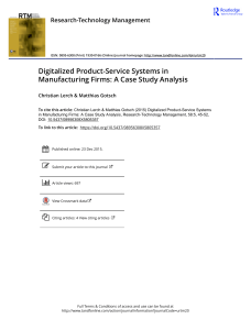 Digitalized Product Service Systems in Manufacturing Firms A Case Study Analysis