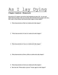 As I lay Dying - Chapter Analysis - Homework
