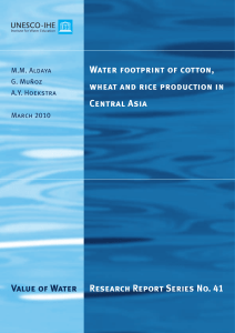 Water footprint of cotton, wheat and rice production in central asia