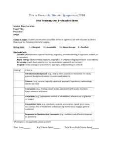 2018 Oral Presentation Score Sheets