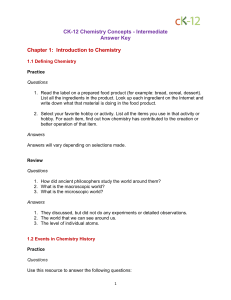 Chem Int CC Ch 01 - Introduction to Chemistry - Answers
