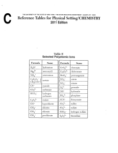 Chem Comm Reference Tables